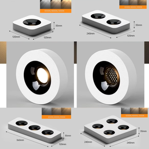 Lámpara de Techo <span class=keywords><strong>LED</strong></span> Ecolux Moderna CE 7W, Ultrafina, Redonda/Cuadrada, Blanca/Negra, de Superficie - Product Image 2