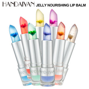 Long Lasting HANDAIYAN Private Label Vegan Transparent Gold Foil Jelly Lip Gloss Moisturizing <strong>Rossetto</strong> Opaco Flower Lipstick - Product Image 2