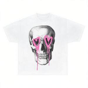 T-shirt oversize con grafica Heart Eyes, streetwear Y2K Meme Kids - Product Image 2