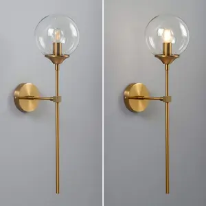 Lampada a sfera in vetro borosilicato trasparente soffiato a mano per lampada a sospensione lampada da tavolo