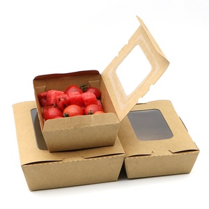 Nhà máy dùng một lần giấy kraft thực phẩm ăn trưa <span class=keywords><strong>salad</strong></span> Hộp Ăn Trưa với cửa sổ Takeaway hộp giấy với bộ phim cho thức ăn nhanh <span class=keywords><strong>salad</strong></span> - Product Image 4