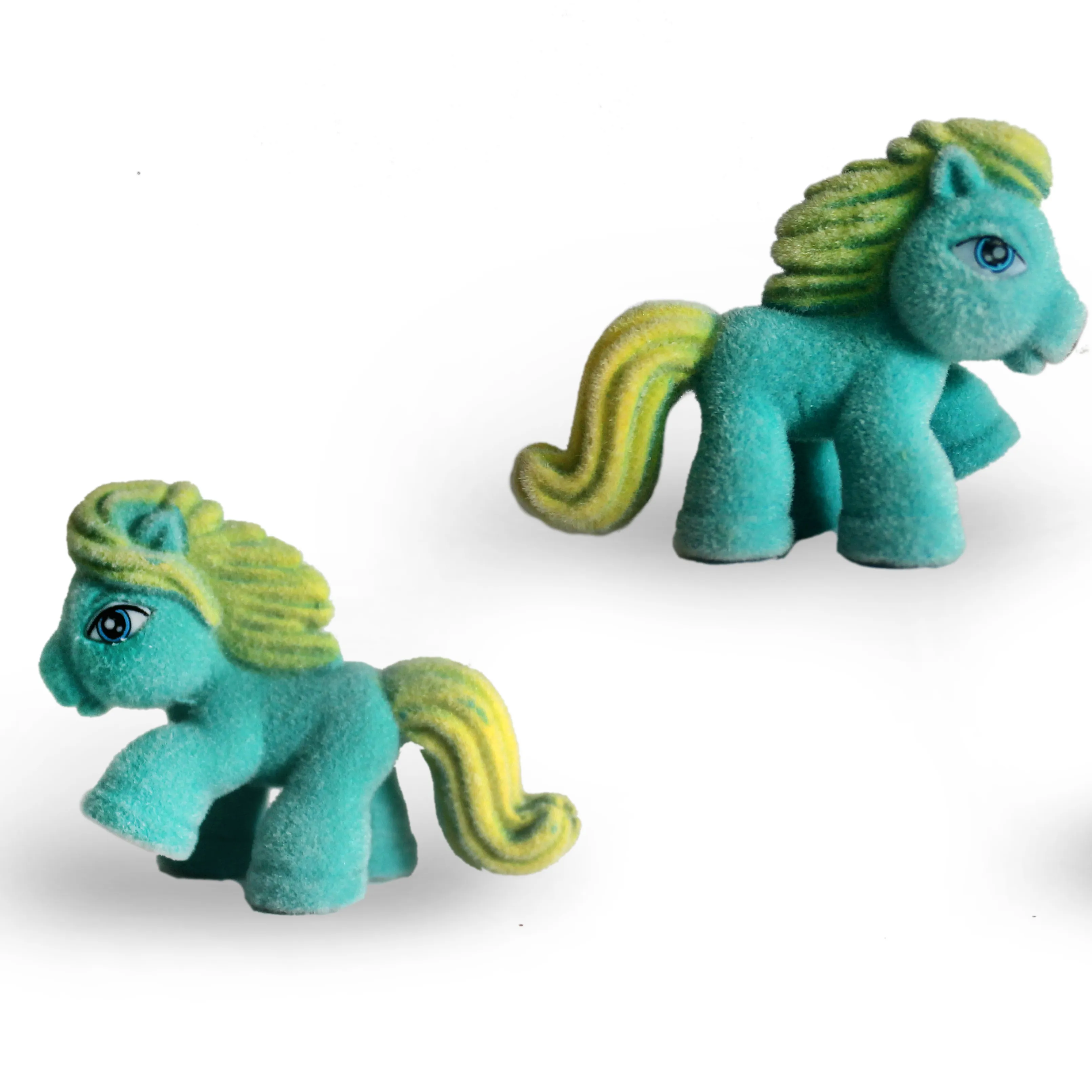 OEM funny Beach Pony Collectible Toys, flocking horse action figure for kids, collectible 3cm height toys for promotion