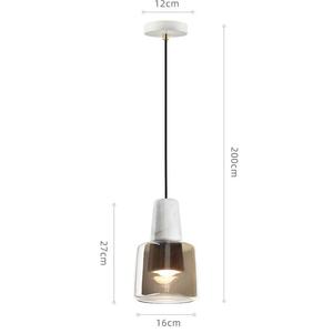 โคมไฟห้อยเพดานแบบหัวเดียวสไตล์นอร์ดิกสำหรับร้านอาหาร บาร์ ห้องนอน; โคมไฟระย้าหินอ่อนสไตล์มินิมอลหลังสมัยใหม่ - Product Image 1