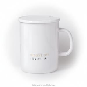 Ensemble de tasses à <span class=keywords><strong>café</strong></span> en grès avec logo personnalisé en relief, tasse à thé en céramique de 350 ml pour un usage quotidien, cadeau de bureau, cuite à haute température - Product Image 1