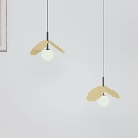 Lustre moderne en verre en forme de pétale, suspension de luxe à deux feuilles, support de lustre design avec lustre pour mariage
