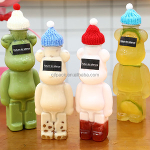 Personalizado 500ml 700ml plástico PET oso botellas portátil té oso botella desechable botella de agua - Product Image 2