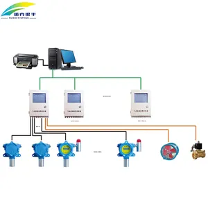 China Nkyf Industrieel Intelligent Systeem Aan De Muur Gemonteerde Multi-Kanalen Gaslek Alarm Detector Controller