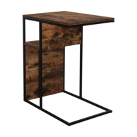 Mesa lateral Reversible de diseño con forma de C para café, estante de madera para aperitivos, sala de estar, sofá y cama