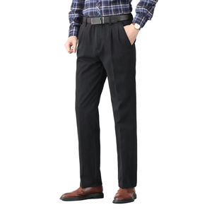 Pantalones de Esmoquin para Hombre, Corte Recto, Pierna Ancha, Estilo Casual, Tela de Lona, Resistentes al Viento, Transpirables, Ligeros, para Oficina - Product Image 1