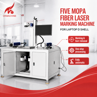 CKMACHINE Nuevo Sistema de Grabado Láser de Fibra MOPA Quíntuple de 30W Refrigerado por Aire para Desbarbado de Carcasas Inferiores de Computadoras de Sobremesa (DXF/AI)