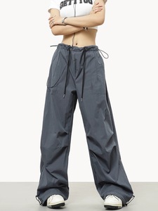 <span class=keywords><strong>Pantalon</strong></span> de travail femme multi-poches été à prix réduit, taille haute, coupe droite, jambe large, ample et décontracté – Vente en gros - Product Image 6