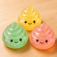 Jouet Squishy Mignon en Forme de Crotte Importé du Zhejiang, Modèle AK-007 en Caoutchouc TPR à Rebond Lent Anti-Stress, Paillettes Aurore Adorables, Unisexe, Tous Âges