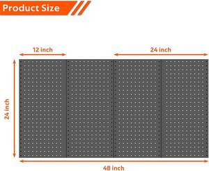 Panel Dinding Pegboard Baja Paduan Tugas Berat Berlubang Tahan Karat Dilapisi Bubuk untuk Penyimpanan Garasi Gudang (1 Buah) - Product Image 2