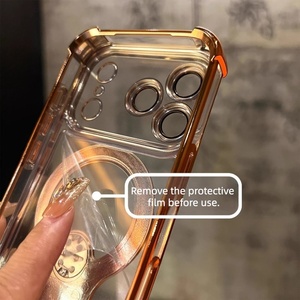Senyork invisible holder transparent magnetic <b>charging</b> phone <b>case</b> for iPhone 11 promax 12 13 17Air four corner shockproof cover - Product Image 4