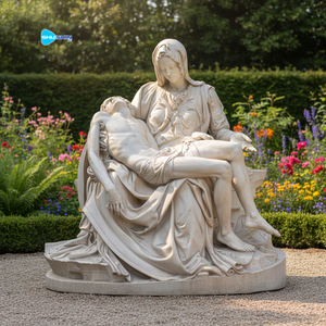 Statua in Marmo Personalizzata Moderna <span class=keywords><strong>per</strong></span> Esterni di Maria e Gesù, Decorazione da Giardino Intagliata a Mano - Product Image 5