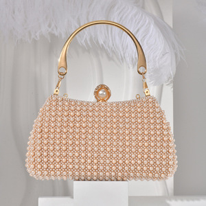 Hot Sale European and American Socialite Style Pearl Evening Bag Metal Handle Chain for Party Ceremony <b>Wedding</b> Bags Women <b>Clutch</b> - Product Image 5