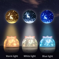 Offre Spéciale fête de vacances Mini lampe de Projection Led nuit USB musique Projection étoile rotatif 6 Projection Film veilleuse pour les enfants