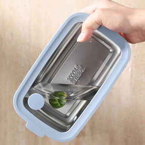 Kore paslanmaz çelik öğle yemeği kutusu istiflenebilir cam kapak çocuklar için Bento kutusu aperatif gıda konteyner kullanımlık öğle yemeği kutusu seyahat ve çalışma - Product Image 4