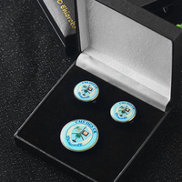 Boutons de manchette et pince à cravate personnalisés avec logo du fournisseur, en métal, pour chemise de costume homme, avec emballage en boîte