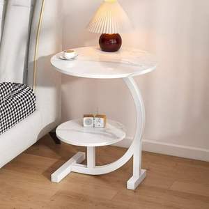 Table d'appoint nordique de luxe léger pour salon, petite table basse d'angle, table de chevet ronde simple et moderne - Product Image 1