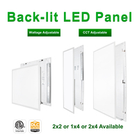 600x600 1200x300 1200x600mm Certificats ETL DLC Panneau lumineux rétro-éclairé encastré sélectionnable par puissance