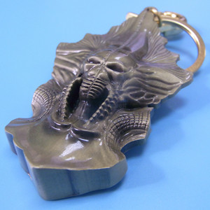 Porte-clés en métal en forme de crâne, pendentif créatif stéréoscopique 3D moulé sous pression pour accessoires de clés de voiture - Product Image 3
