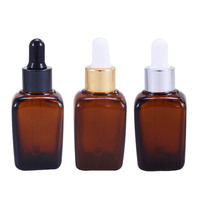 Flacon rectangulaire en verre, 50 pièces de 30ml, impression de crème, soins de la peau, impression d'étiquette personnelle, Logo