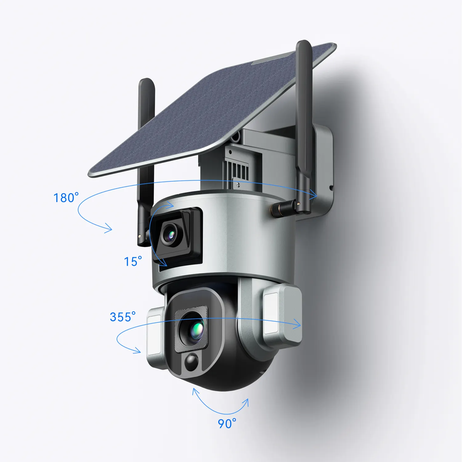 ANSVISION 4K doppia lente WIFI con Zoom 10X Opticital 24 ore inferiore alimentato a batteria 20000MAh solare telecamera esterna