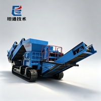 Déchiqueteuse mobile robuste de 220 kW à moteur, autopropulsée, à double arbre, pour la déchiquetage de ferraille, haute productivité, pour acier usagé