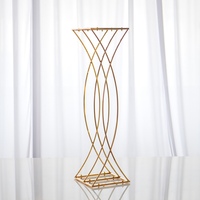 Stands Bunga Pernikahan Logam Emas, Vas Centerpiece Meja 80cm, Dekorasi Acara