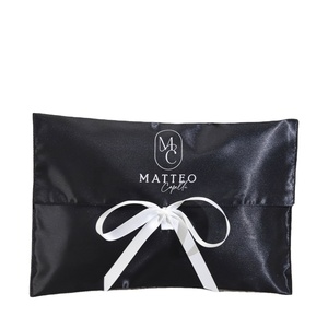 Pochette cadeau de luxe en satin doux pour foulard, sac à main, perruque, avec logo personnalisé, sac d'emballage en satin avec nœud - Product Image 2