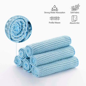 Multi-Purpose a <span class=keywords><strong>nido</strong></span> <span class=keywords><strong>d</strong></span>'<span class=keywords><strong>ape</strong></span> in microfibra waffle tessuto asciugamano striscia libera lanugine panno di vetro in microfibra 40x40cm - Product Image 2