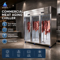 Réfrigérateur vertical de maturation de viande 3 portes, technologie moderne, avec surveillance intelligente et unité de contrôle numérique