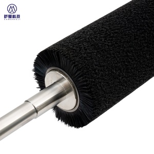 Cepillo Industrial de Rodillo <span class=keywords><strong>con</strong></span> Cerdas de Crin de Caballo, Mango de Acero Inoxidable, Diseño Espiral de Resorte Personalizado para Pulir y <span class=keywords><strong>Limpiar</strong></span> - Product Image 2