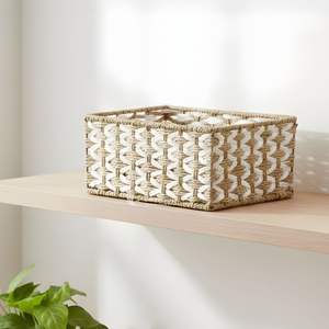 Cesta de Almacenamiento Tejida a Mano de Mimbre, Organizador Decorativo de Paja Natural para el Hogar y la Oficina, Venta al por Mayor - Product Image 1