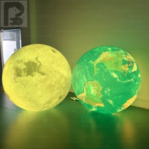Sphère gonflable LED promotionnelle extérieure en PVC avec logo personnalisé, modèle Planète Terre Lune, pour Salons professionnels, Festivals et Grandes ouvertures - Product Image 2
