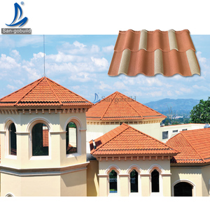 Toiture en acier de style <span class=keywords><strong>espagnol</strong></span> résistante aux tremblements de terre du Japon, ignifuge, structure légère, panneaux de toiture en acier revêtus de pierre - Product Image 3