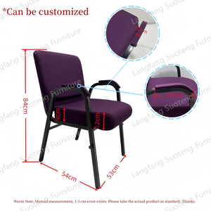 Silla de Iglesia de Alta Calidad con Estructura de Hierro Resistente y Duradera, con Reposabrazos, para Capilla, Culto Cristiano, Venta al Por Mayor - Product Image 6