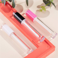 Tube de brillant à lèvres vide 5 ml rose rouge avec applicateur, emballage 5g, avec pinceau, contenants pour brillant à lèvres