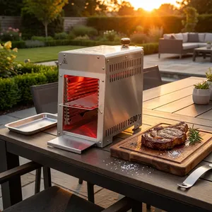 Four à pizza infrarouge, gril à steak, barbecue multifonctionnel, moderne, en acier inoxydable, portable, certifié CE, BH-Multi SRGG217 - Product Image 5