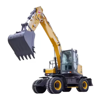 Excavadora de Ruedas XE155WGA de 14 Toneladas con Martillo Hidráulico y Acoplador Rápido para Construcción, Movimiento de Tierras e Ingeniería Municipal