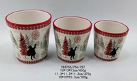 Lot de 3 pots de jardin en céramique pour la décoration De Noël