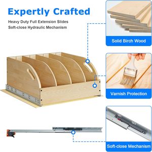 <span class=keywords><strong>Organizador</strong></span> de Ollas y <span class=keywords><strong>Sartenes</strong></span> con Cierre Suave, Cajón Extraíble de Alta Resistencia para Almacenamiento de Bandejas de Horno y Tablas de Cortar para Cocina - Product Image 4
