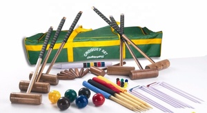Ensemble de crochets personnalisés en bois, Design personnalisable, pour jouer en plein air - Product Image 2