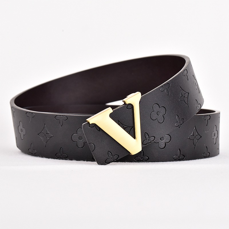 Black flower + gold V buckle-120cm