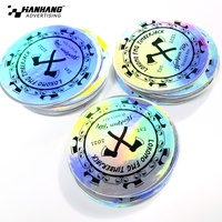 Adhesivo de holograma personalizado troquelado, logotipo de vinilo láser arcoíris, impresión decorativa, efecto holográfico
