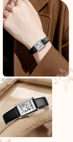 Jam Tangan Wanita Kelas Atas dengan Tali Kulit Asli Retro, Tahan Air, Serbaguna untuk Pelajar, Jam Tangan Quartz.