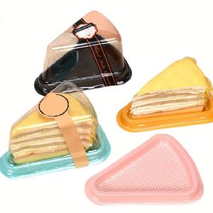 Triangle Slice Cheese Cupcake Cases Cake Slice <b>Container</b> Triangular Cut Cake Blister Packaging Box Mousse Pastry <b>Plastic</b> <b>Food</b> - Product Image 1