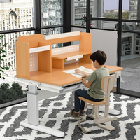 Bureau d'étude ergonomique réglable et durable pour enfants, plateau en hêtre allemand, pieds en aluminium épais, étagère à livres assemblée, support de lecture, pour la maison