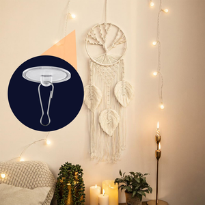 Ceiling Strong Traceless Small Disc <b>Hook</b> Transparent Suction <b>Hook</b> Home Storage Decorative Poster <b>Hanging</b> Self Adhesive <b>Hook</b> - Product Image 4